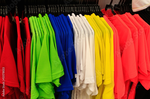 clothing shirts of different colors