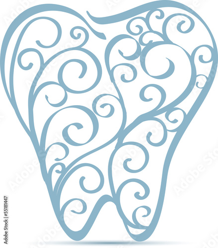 Abstract tooth design. Beautiful design with swirl elements.