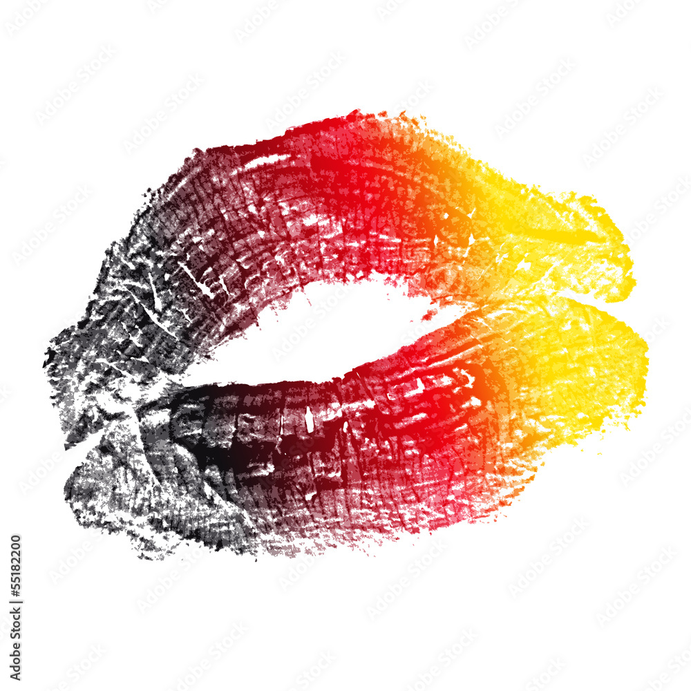 Kussmund Deutschland Stock-Vektorgrafik | Adobe Stock