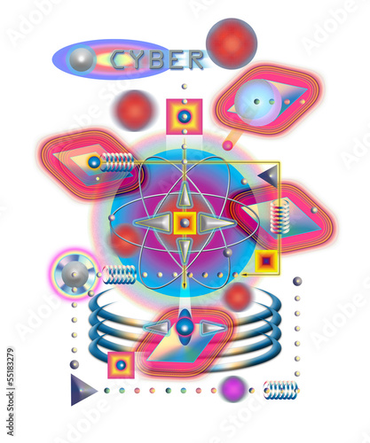 illustrations on digital and modern technologies