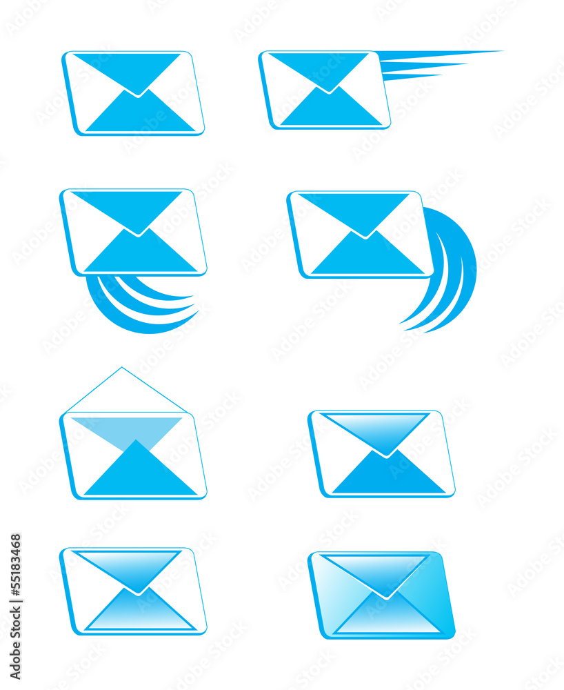 Icons in the form of envelopes with a message Icons in the form of envelopes with a message