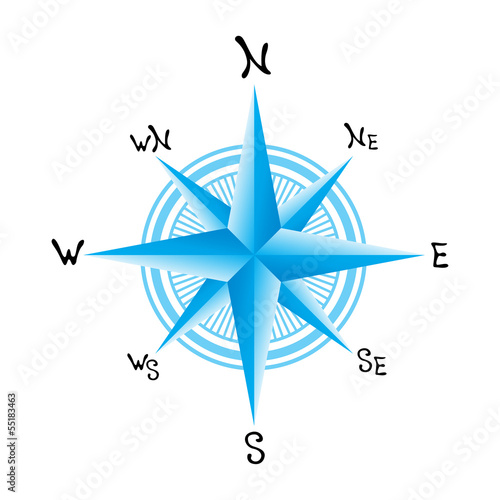 mariner's compass on a white background