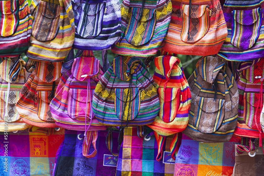 Traditional colorful bags from Mexico