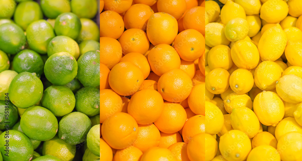 Collage. Lots of limes, oranges and lemons Collage. Lots of limes, oranges and lemons