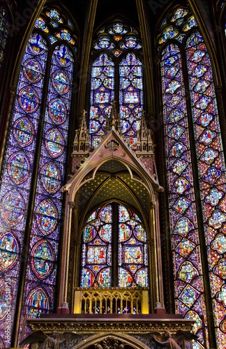 Interior of the Sainte Chapelle on Ile de la Cité - Paris