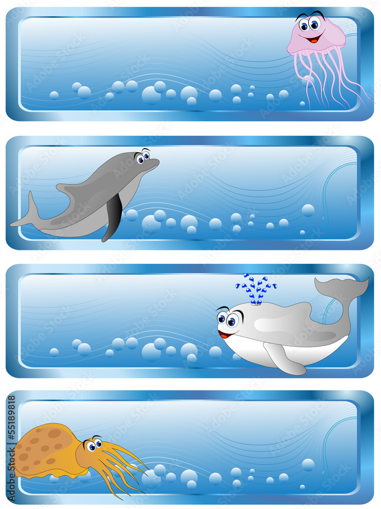 Obraz premium Blue banners