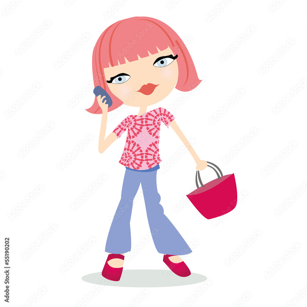 Girl talking on the cell phone Girl talking on the cell phone