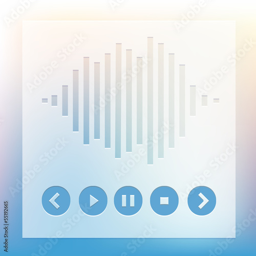 Media player buttons and equalizer