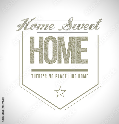 home sweet home seal illustration design