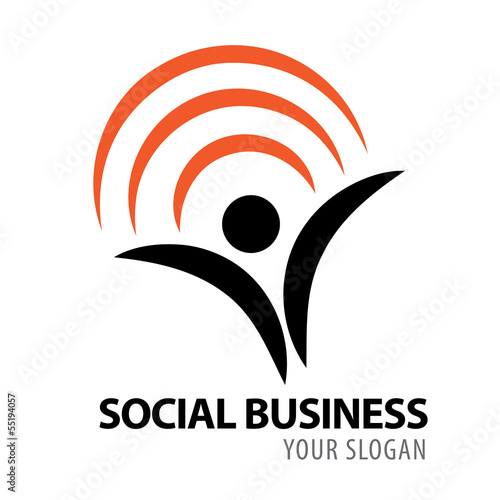 Social business icon logo