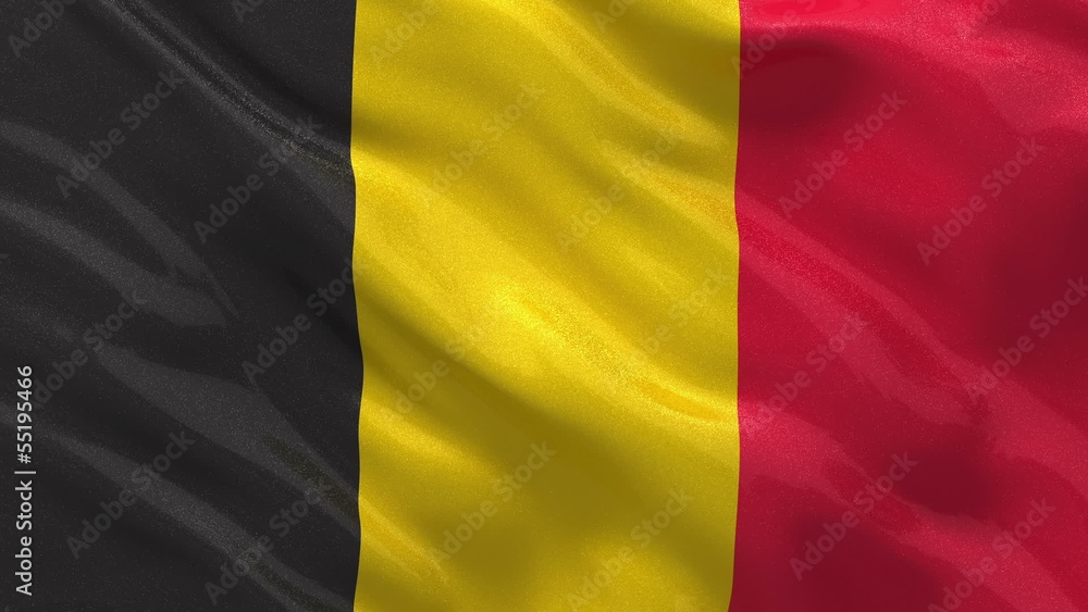 Seamless loop of the Belgian flag waving in the wind Seamless loop of the Belgian flag waving in the wind