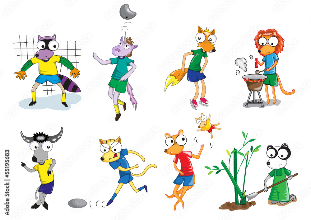 Set of animal vector cartoon Set of animal vector cartoon