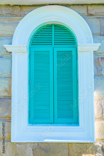 Colorful French style windows.