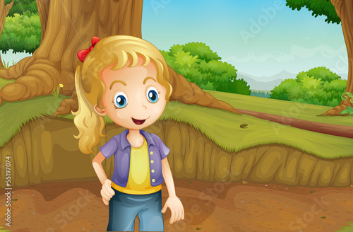 A teenager at the forest