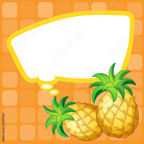 A paper note with pineapples having an empty callout