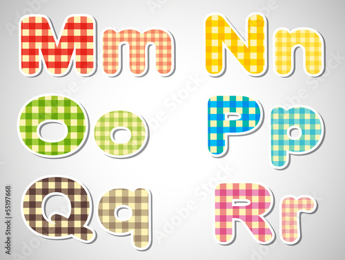 Six checkered letters of the alphabet