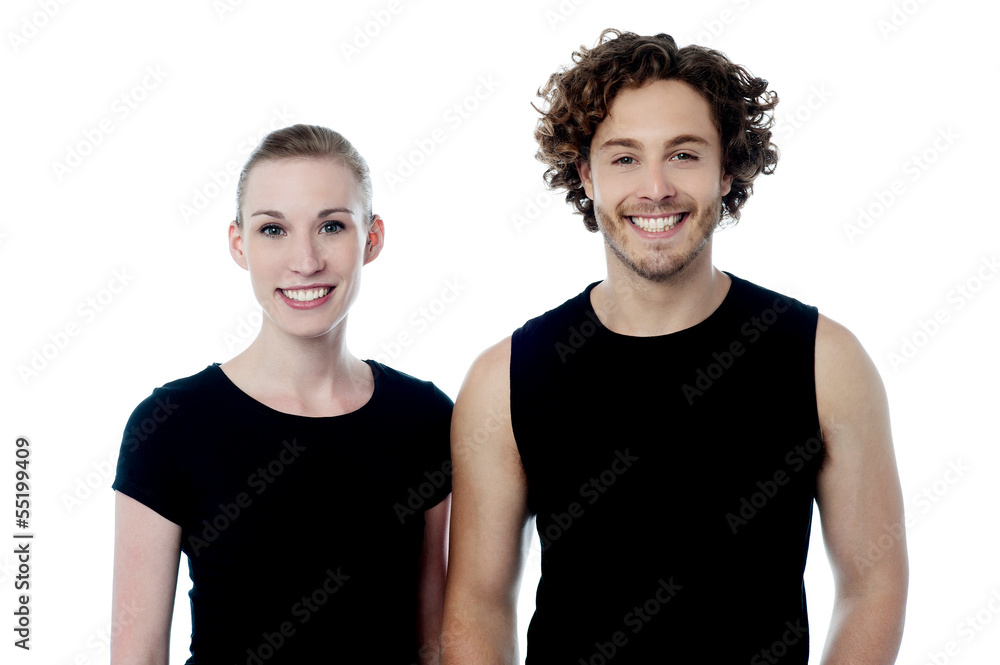 Smiling young couple in casuals Smiling young couple in casuals