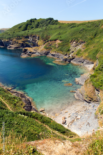 Fototapeta Naklejka Na Ścianę i Meble -  Beach with turquoise sea Black Head St Austell Bay Cornwall