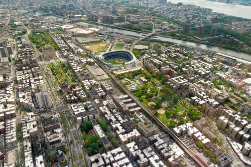 Aerial view of Manhattan and George Washington bridge, New York photo