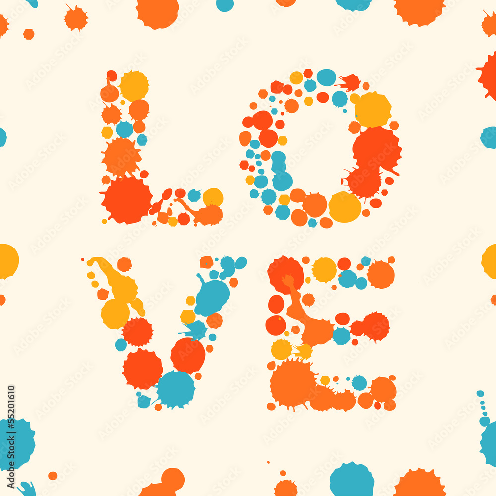 Grunge multicolor love banner Grunge multicolor love banner