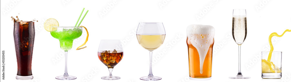 Set of different alcoholic drinks and cocktails Set of different alcoholic drinks and cocktails