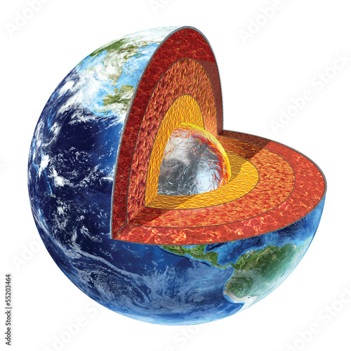 Naklejka Earth cross section. Inner core version.