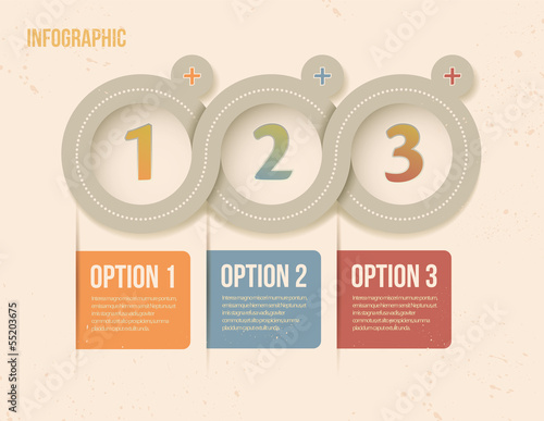 Abstract options one, two, three. Vector infographics web page.