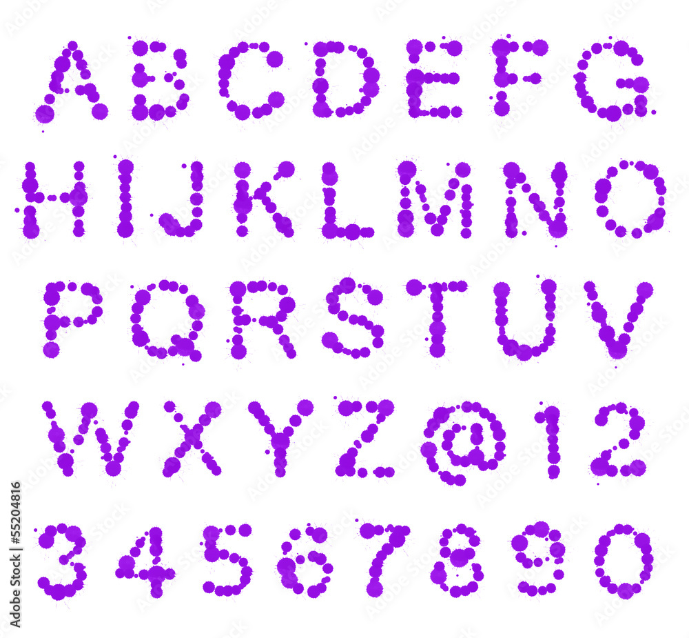 ABC alphabet made of blot spots ABC alphabet made of blot spots
