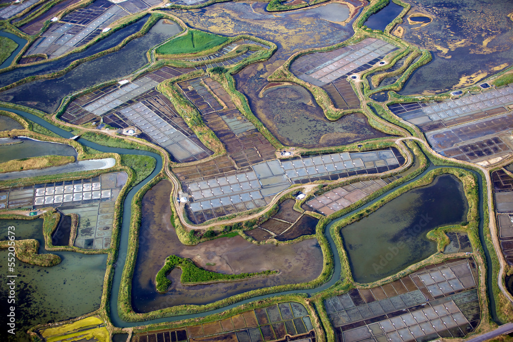 Obraz premium marais salants de Guérande vu du ciel