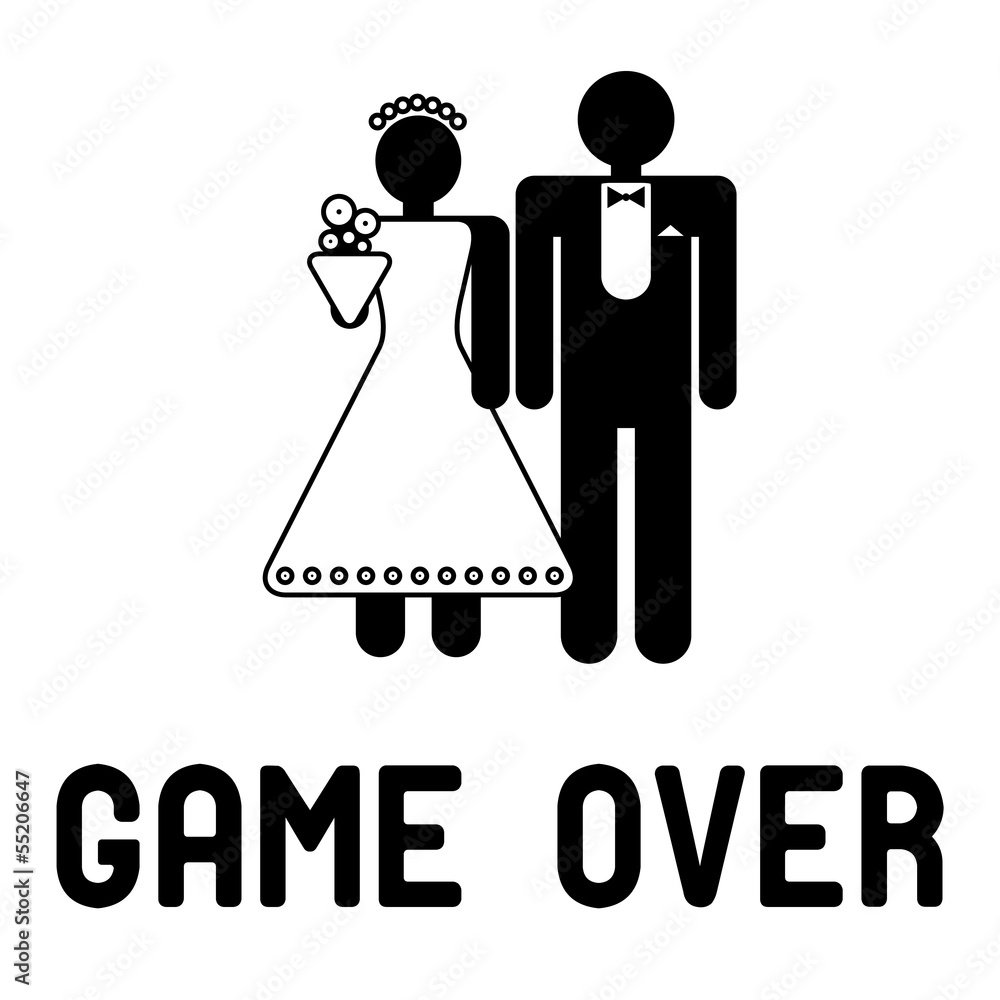 Funny wedding symbol - Game Over Stock Vector | Adobe Stock