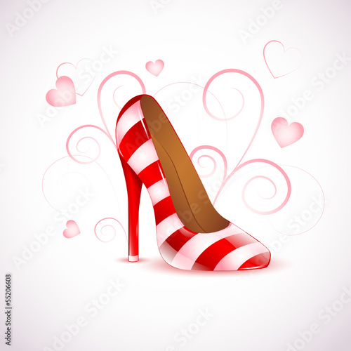 roter schuh gestreift