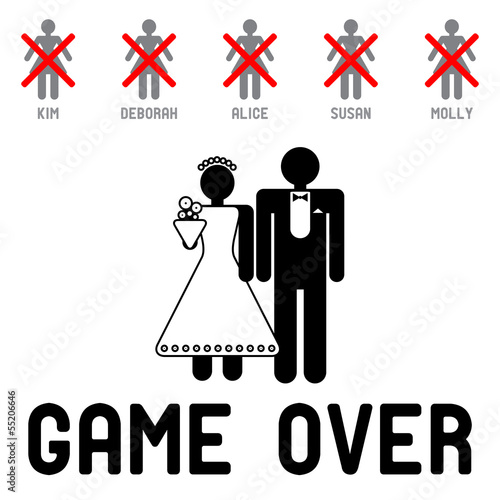 Funny wedding symbol - Game Over