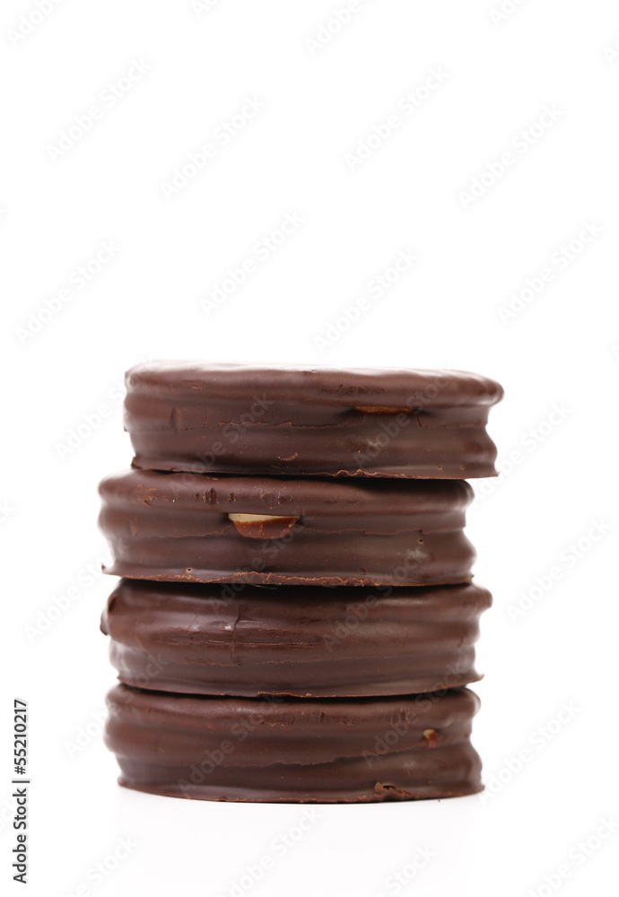 Stack biscuit sandwich with chocolate. Stack biscuit sandwich with chocolate.