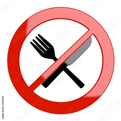 3d graphic of a isolated restaurant sign not allowed