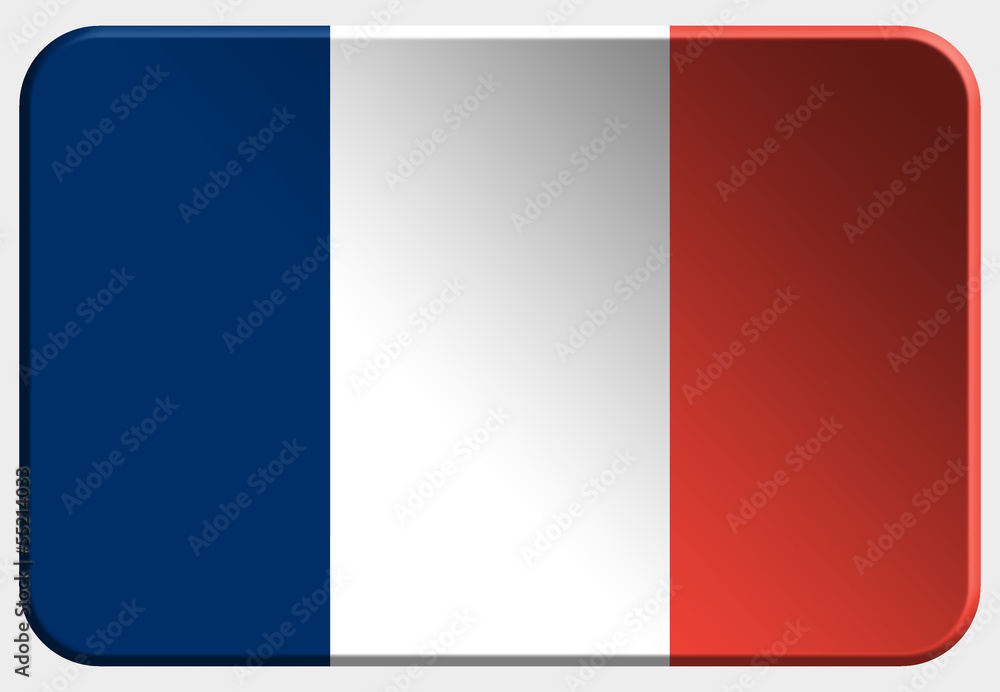 France 3D realistic flag isolatedon white background