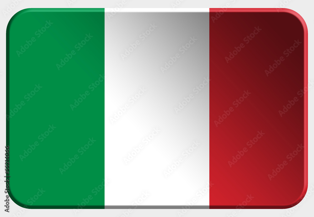 Italy 3D flag on white background