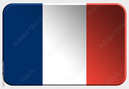 France 3D realistic flag isolatedon white background