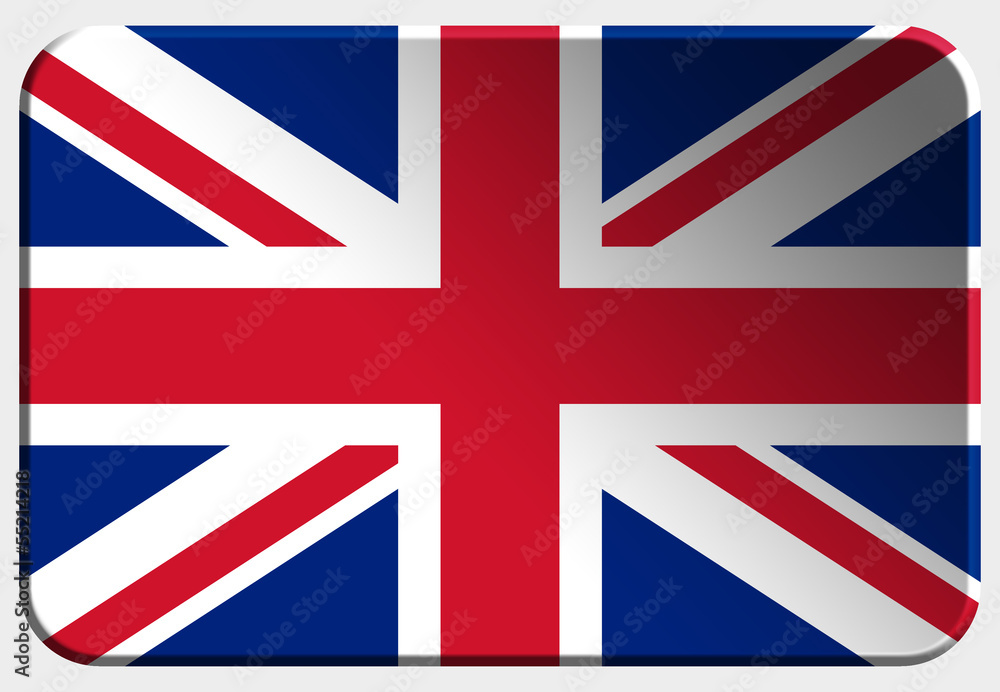 United Kingdom 3D button on white background United Kingdom 3D button on white background