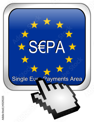 SEPA - Single Euro Payments Area - Button mit Cursor