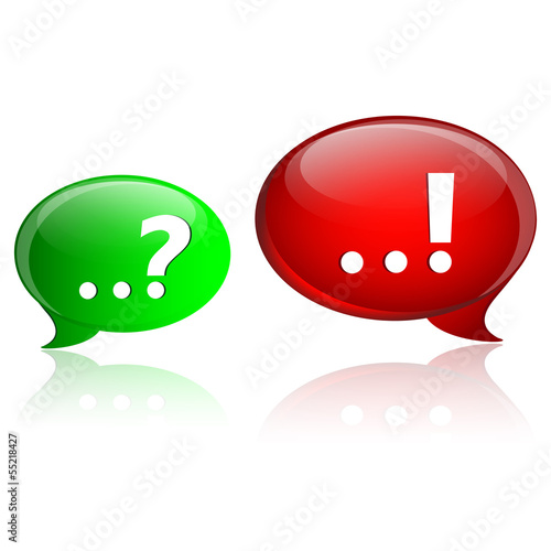 Question and answer marks with speech bubbles