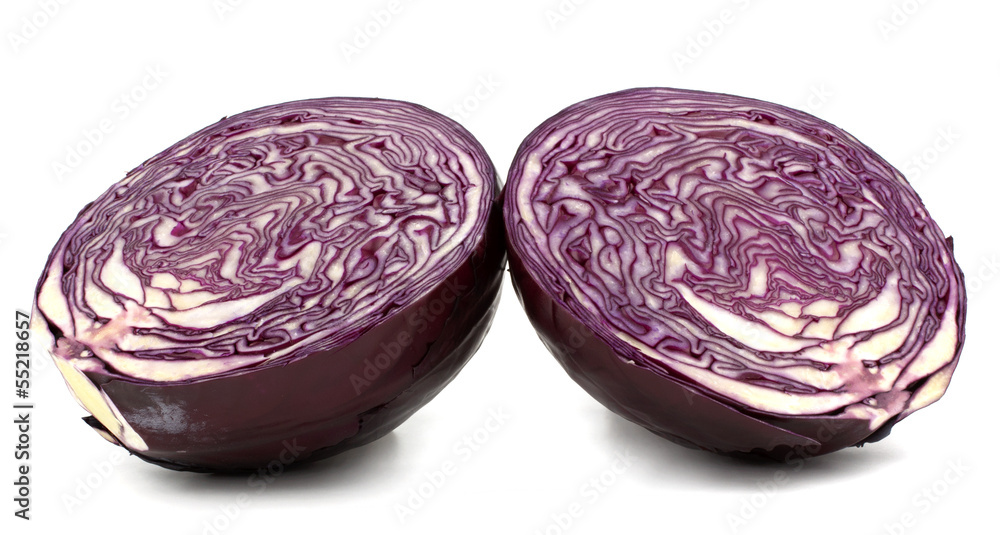 Red cabbage isolated on white background Red cabbage isolated on white background