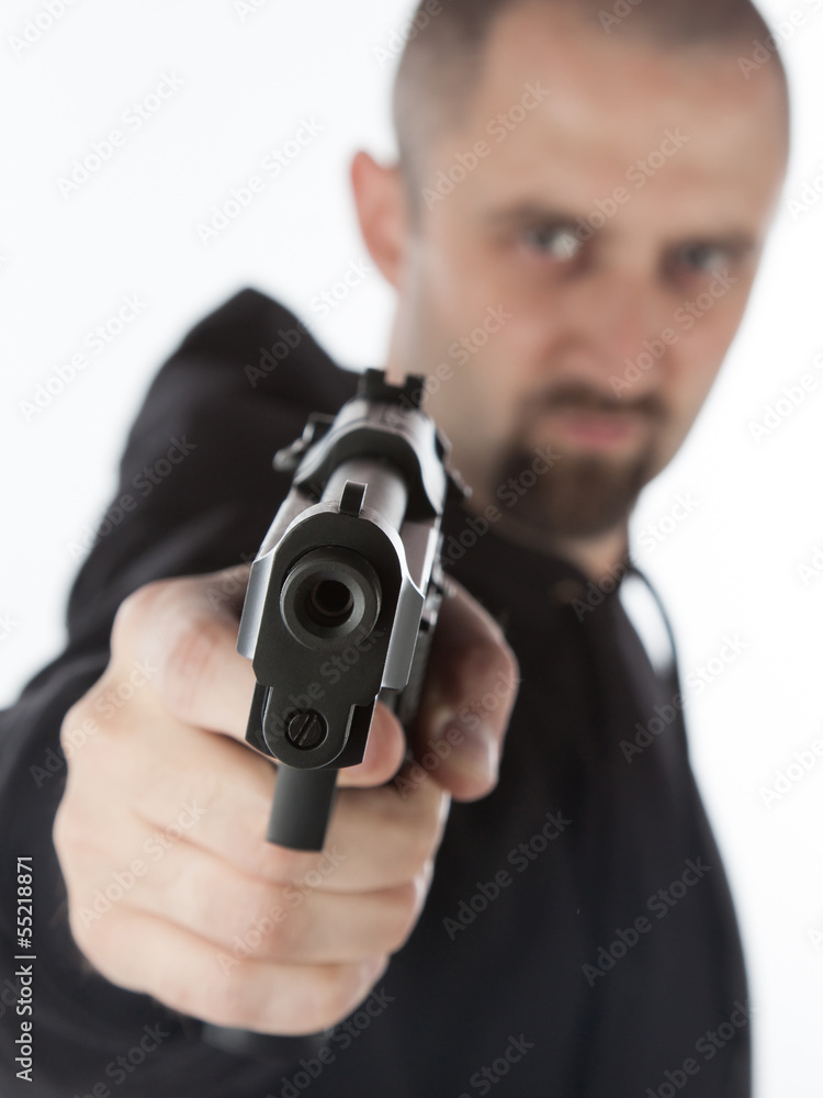 Man with gun, gangster Man with gun, gangster