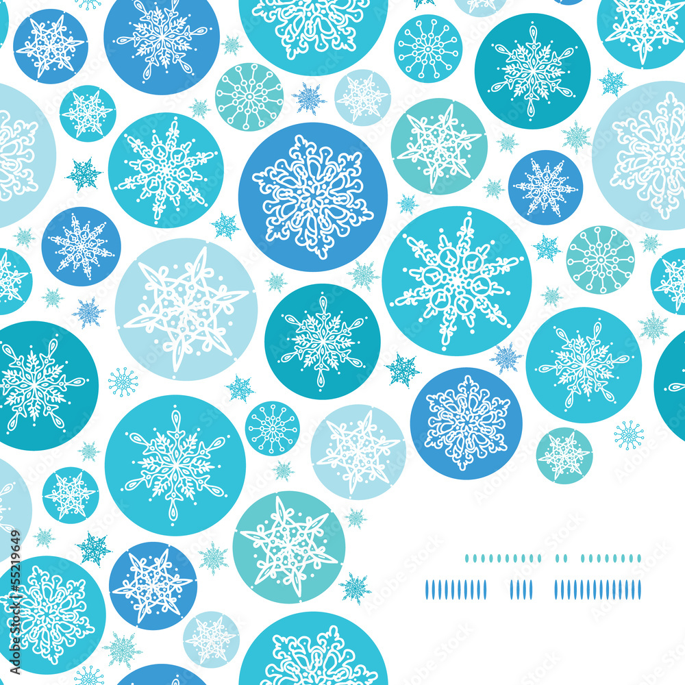 vector round snowflakes corner frame pattern background with vector round snowflakes corner frame pattern background with