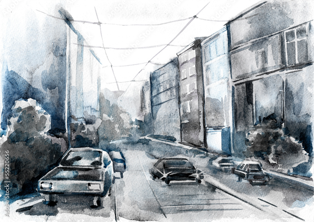 Obraz premium urban city street