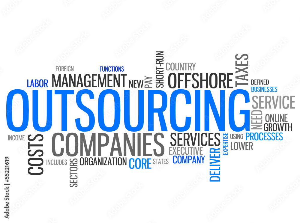 Obraz premium Outsourcing (outsource, offshoring, tag cloud)