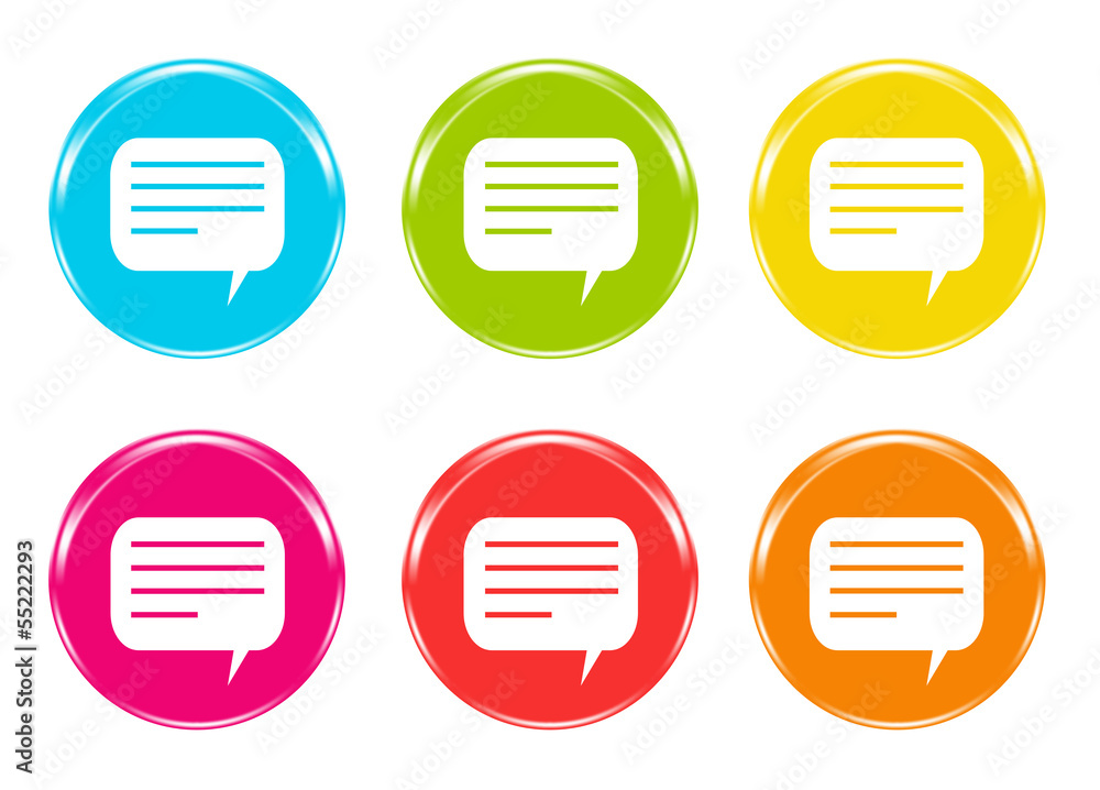 Iconos de colores con el símbolo de diálogo Iconos de colores con el símbolo de diálogo