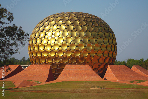 Matrimandir in Auroville, India photo