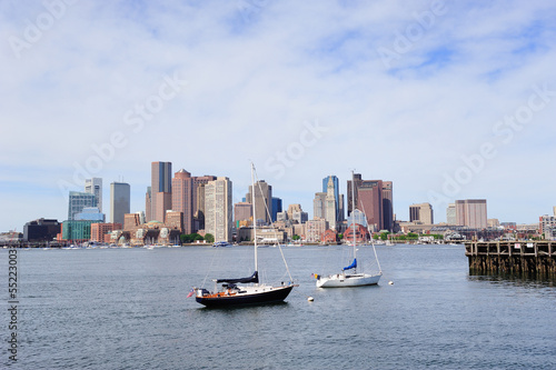 Boston bay and boat