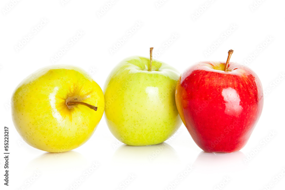 fresh colorful apples isolated on white background fresh colorful apples isolated on white background