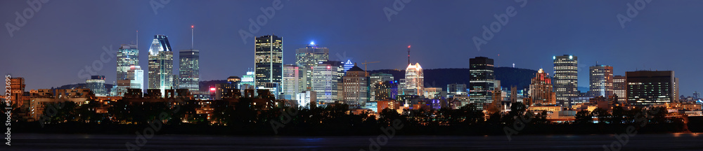 Montreal over river at dusk